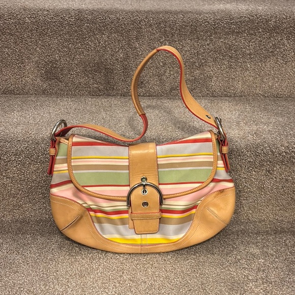 Striped Multicolor Shoulder Bag - Picture 1 of 2